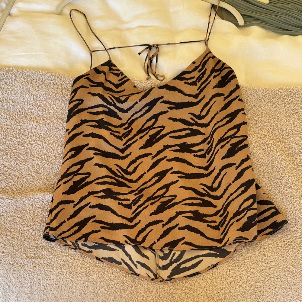 Tiger Print Reformation 100% silk top
